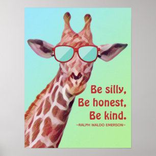 Poster Citation Inspirationnelle Emerson Be Silly Fun Gir