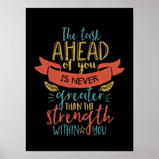 Poster Citation Inspirationnelle Force Croire En Vous-Mêm (Devant)