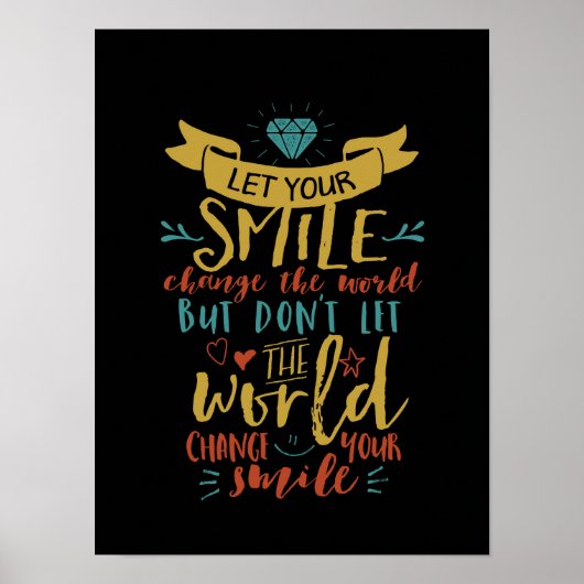Poster Citation Inspirationnelle Laissez-Vous Sourire Cha (Devant)