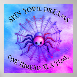 Poster Citation Inspirationnelle mignonne Spider Monogram