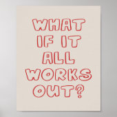 Poster Citation Inspirationnelle Mur rouge Optimiste tiré (Devant)