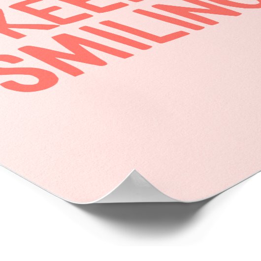 Poster Citation Inspirationnelle Pink Keep Smiling (Coin)