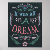 Poster Citation Inspirationnelle Vintage Florals Dream Po (Devant)