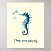 Poster Citation inspirée de Blue Seahorse sur les rêves (Devant)
