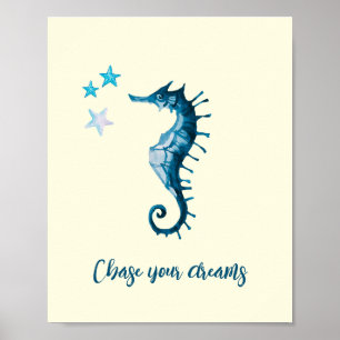 Poster Citation inspirée de Blue Seahorse sur les rêves