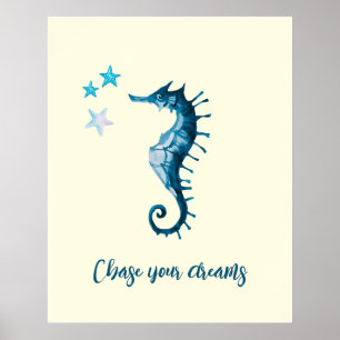 Poster Citation inspirée de Blue Seahorse sur les rêves