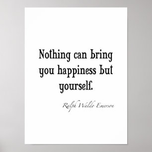 Poster Citation inspirée de bonheur vintage d'Emerson