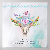 Citation inspirée du crâne animal Boho Let Go