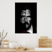 Poster Citation John Wick en noir et blanc (Cuisine)
