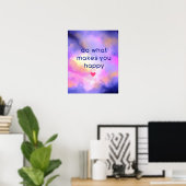 Poster Citation joyeuse sur une conception abstraite de l (Bureau à domicile)