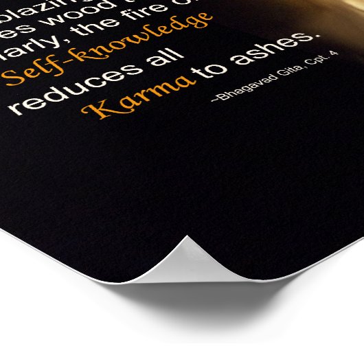 Poster Citation Karma Blazing Fire Self Knowledge Plaque (Coin)