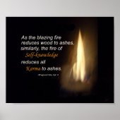 Poster Citation Karma Blazing Fire Self Knowledge Plaque (Devant)