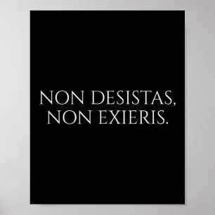 Poster Citation Latin Motivationnelle - N'abandonnez jama