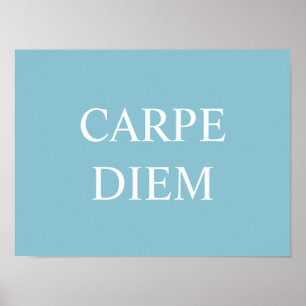 Poster Citation latine Carpe Diem Imprimer - Turquoise