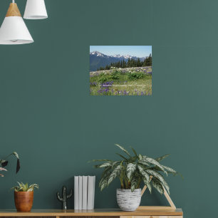 Poster Citation Les Montagnes Appellent Prairie Fleurs Sa