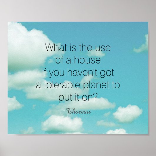 Poster citation littéraire de Thoreau sur la nature (Devant)