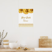 Poster Citation mariage Gold Daisy Flowers (Cuisine)
