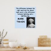 Poster Citation Mark Twain (Cuisine)