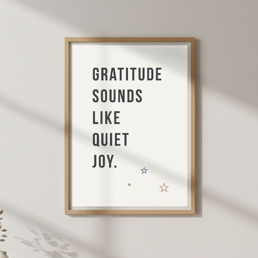 Poster Citation minimale de gratitude, Vie consciente