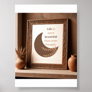 Poster Citation Minimaliste Terre et Lune & Vie Botanique