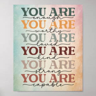 Poster Citation Minimaliste « Vous Êtes Suffisant »