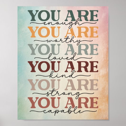 Poster Citation Minimaliste « Vous Êtes Suffisant » (Devant)