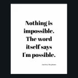 Poster Citation motivante<br><div class="desc">Citation motivationnelle minimaliste simple d'Audrey Hepburn.</div>