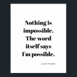 Poster Citation motivante<br><div class="desc">Citation motivationnelle minimaliste simple d'Audrey Hepburn.</div>