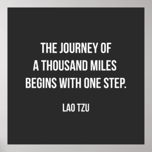 Poster Citation motivante de Lao Tzu.