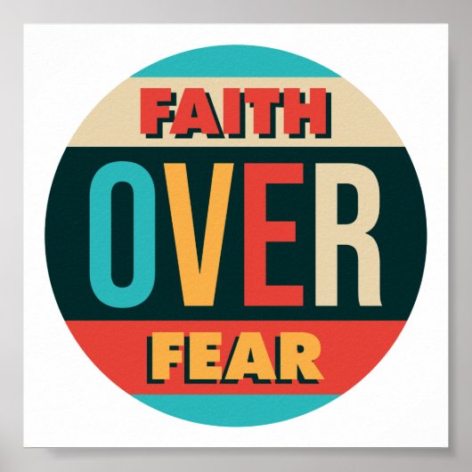 Poster Citation motivante Faith Over Fear (Devant)