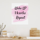 Poster Citation motivante rose blush pour une jolie agita (Cuisine)