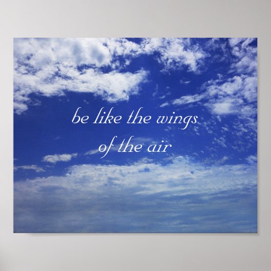 Poster citation motivante sur blue sky photo art original (Devant)