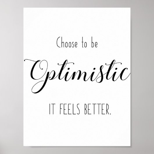 Poster Citation motivationnelle - Choisissez d'être optim (Devant)