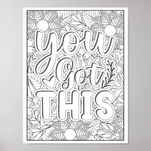 Poster Citation motivationnelle Coloration adulte (Devant)