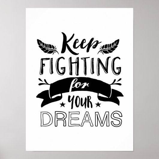 Poster Citation Motivationnelle Continuez À Lutter Pour V (Devant)