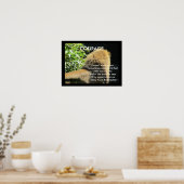 Poster Citation Motivationnelle Courage Coeur Lion (Cuisine)