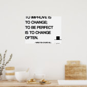 Poster Citation motivationnelle de Churchill - Changement (Cuisine)