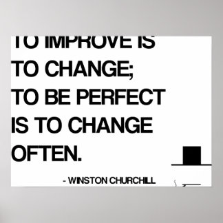 Poster Citation motivationnelle de Churchill - Changement