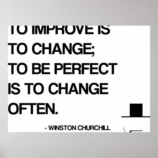 Poster Citation motivationnelle de Churchill - Changement (Devant)