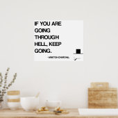 Poster Citation Motivationnelle de Churchill - Traverser  (Cuisine)