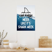 Poster Citation Motivationnelle de la Semaine du requin (Cuisine)