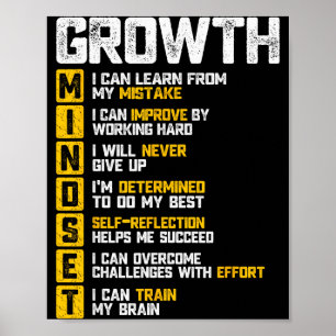 Poster Citation motivationnelle de mentalité de croissanc