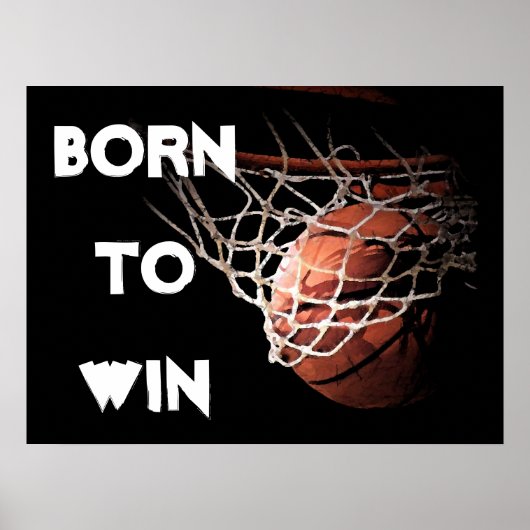 Poster Citation motivationnelle disant Basketball né pour (Devant)