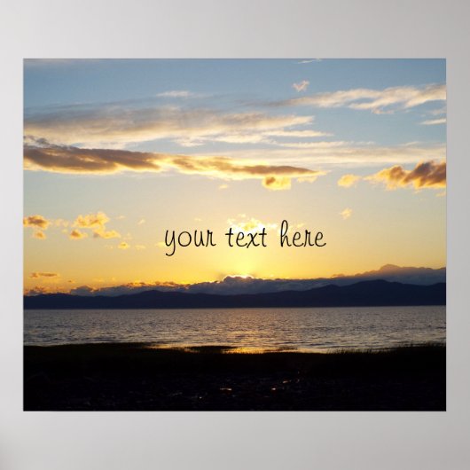 Poster Citation motivationnelle et beau coucher de soleil (Devant)