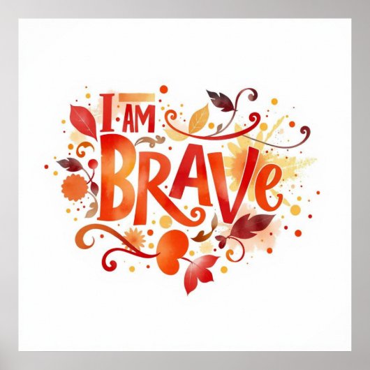 Poster Citation motivationnelle force et courage (Devant)