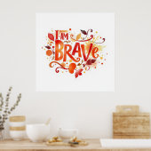 Poster Citation motivationnelle force et courage (Cuisine)