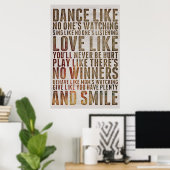 Poster Citation Motivationnelle Inspirationnelle Danse Él (Bureau à domicile)