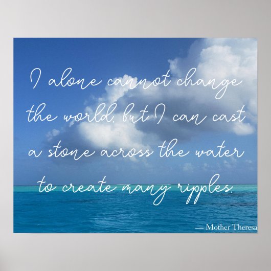Poster Citation motivationnelle inspirée par Mère Theresa (Devant)