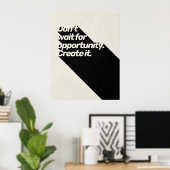 Poster Citation motivationnelle les années 70 typographie (Bureau à domicile)