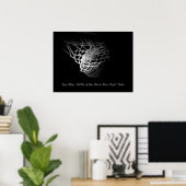 Poster Citation Motivationnelle Noire & Blanc Basketball (Bureau à domicile)